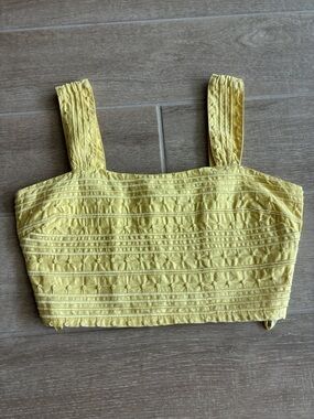 Yellow Cropped Bustier Top